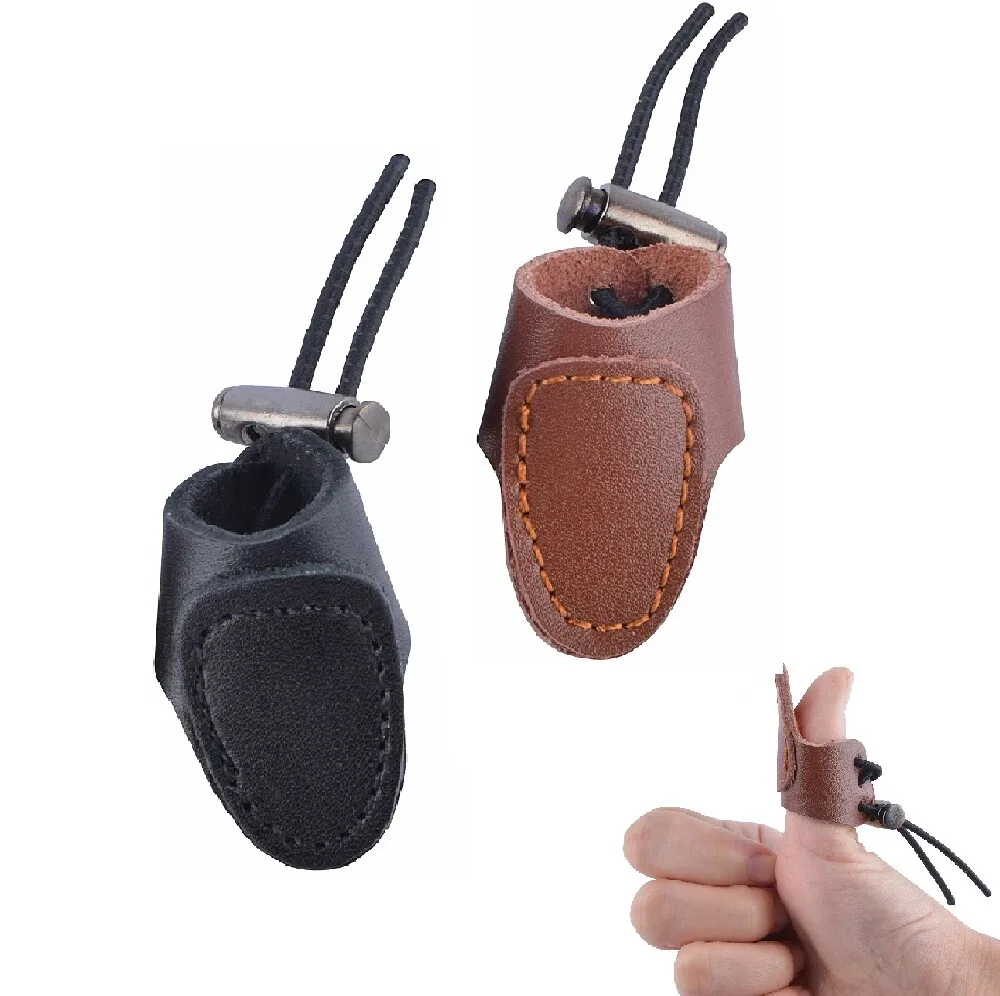 

Black/Brown Thumb Ring Guard Adjustable Thumb Finger Protector Fit Archery Bow Recurve Bow for L/R Hand Shooting Accessories