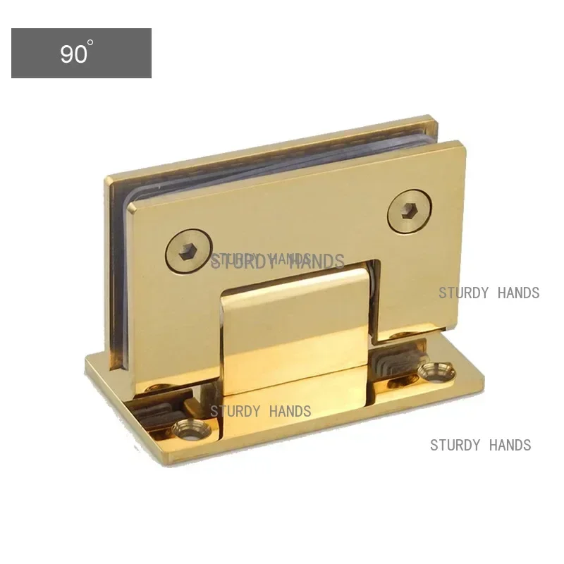 Mirror brushed surface luxury golden bathroom folder hinge 304 stainless steel  diamond-type shower glass Hinges clamp