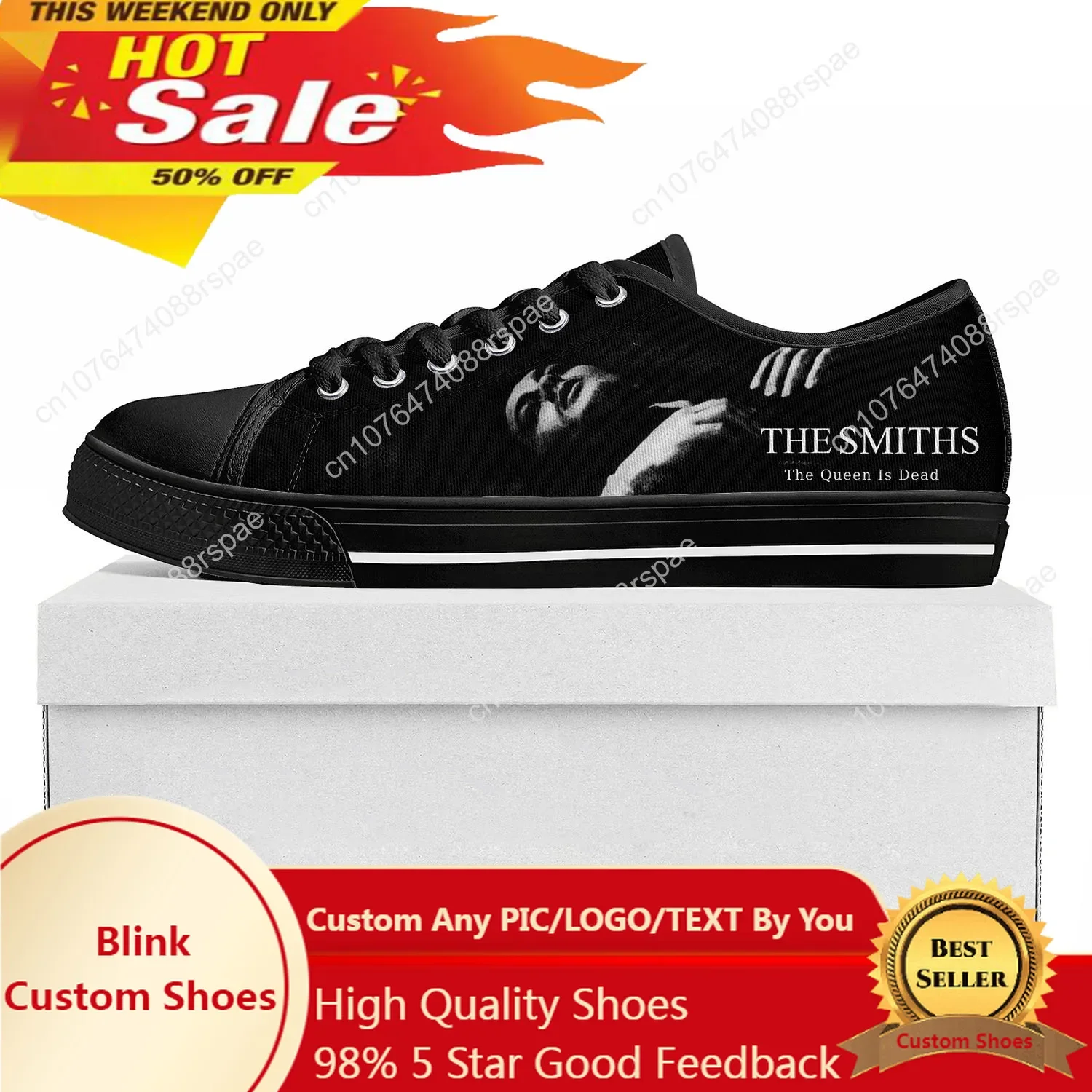 The Smiths Rock Band Basses Baskets en Toile pour Hommes et Femmes, Chaussures de Couple Décontractées pour Adolescents, Chaussures Personnalisées, Haute Qualité