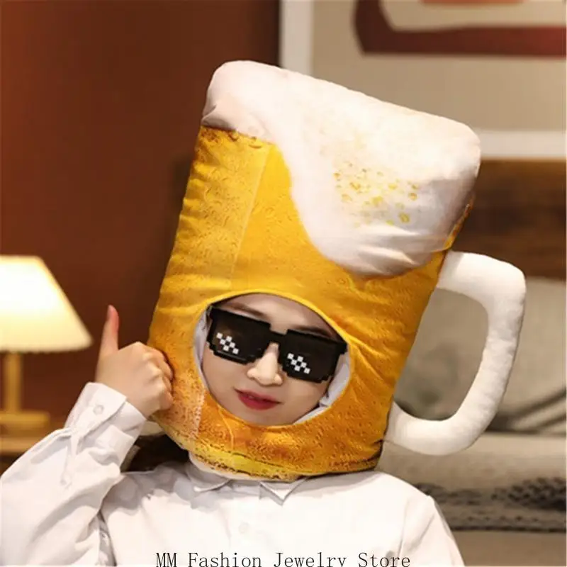 

D0UB Party Accessory Beer Mug Hat Halloween Dressingup Headgear Hat Cosplay Props Hat
