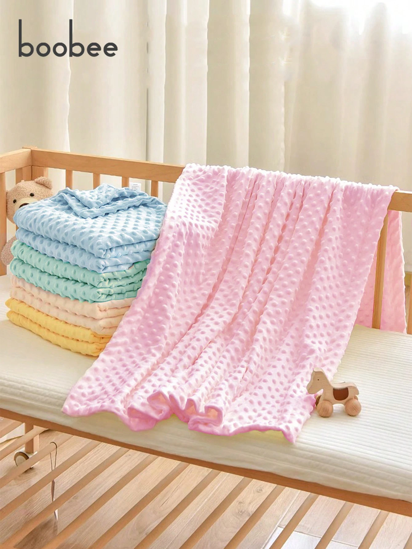 قطعة واحدة من بطانية صغيرة فائقة النعومة ومنقوشة - مناسبة لبطانية قماط، لحاف، بطانية غطاء، مناسبة للربيع والخريف والشتاء، هدية مثالية لحفلات استقبال المولود الجديد للأطفال. #1