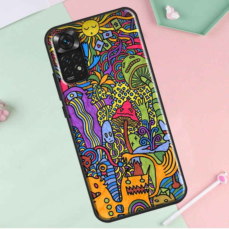 Psychedelic Trippy Art For Redmi Note 12 Pro Plus Cover For Redmi Note 10 8 9 11 Pro 12S 11S 10S 9S 9C 10C 12C Case