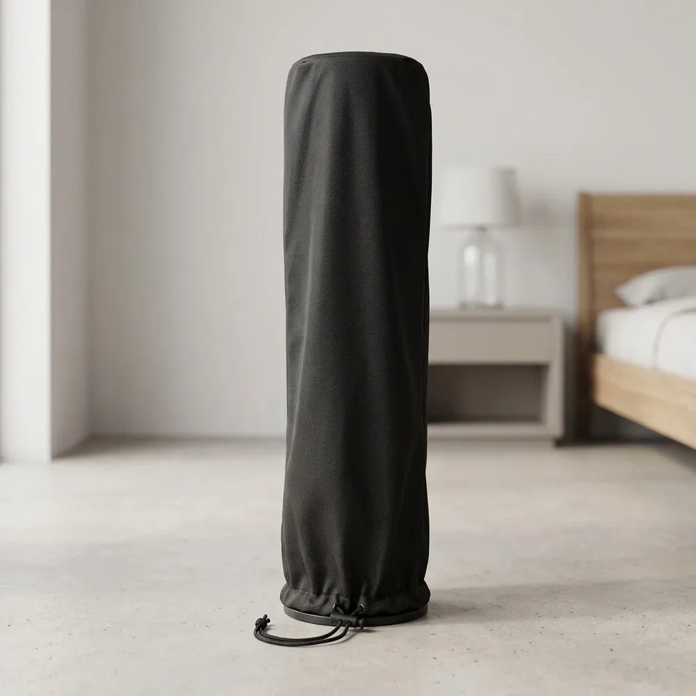 Fan Storage Bag Tower Fan Cover For Outdoor Weather Protection High Humidity Fan Protection Cover Sleek Black Finish