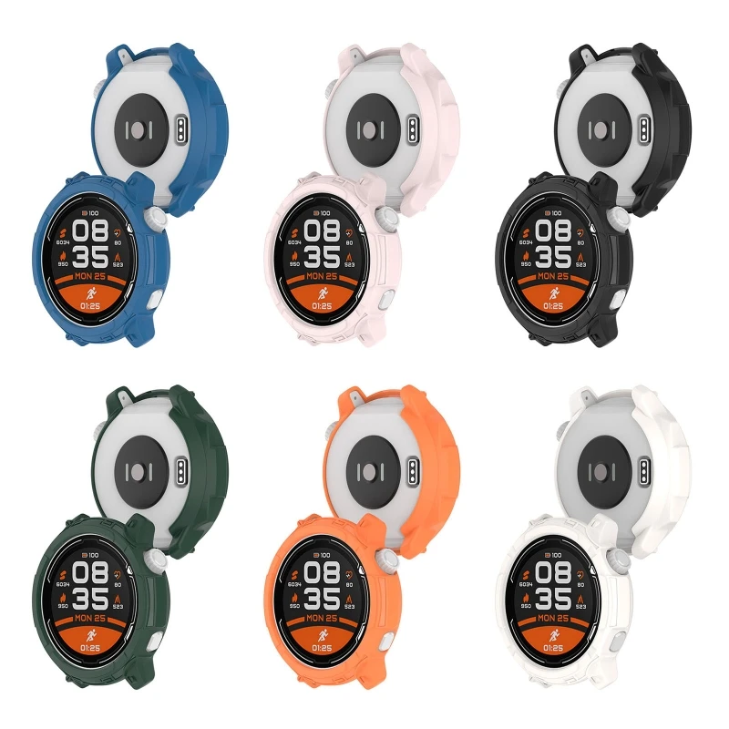 إطار حماية من البولي يوريثان واقي للشاشة لهاتف Coros Pace 2 غطاء حماية من الجلد الناعم كم حماية