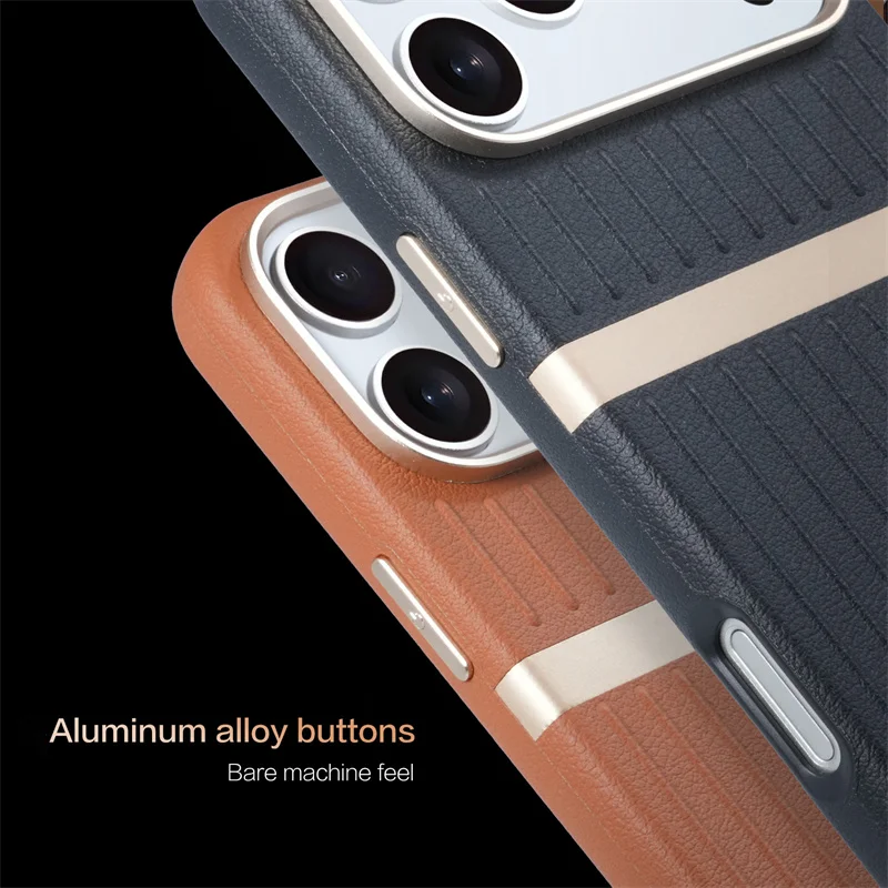 Business Luggage Leather Magnetic Case For iPhone 17 16 15 14 13 Pro Max 17Air For MagSafe Wireless Charging Fashion Cover Funda - Image 4