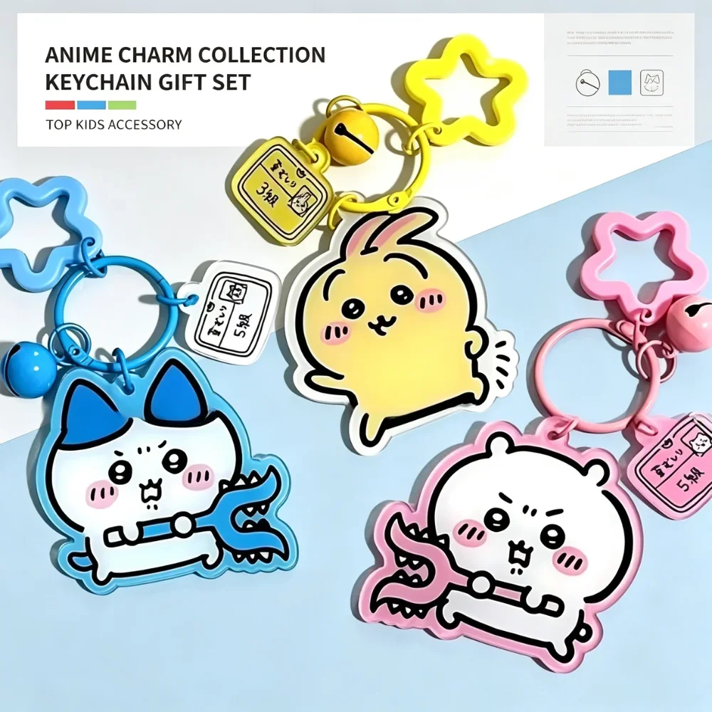 Chiikawa Keychains Cartoon Hachiware Usagi Chiikawa Acrylic Key Chain Pendant Backpack Creative Gifts