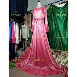 Vestido largo de satén con manga acampanada brillante para mujer, vestido de noche suelto, bata de dormir de talla grande