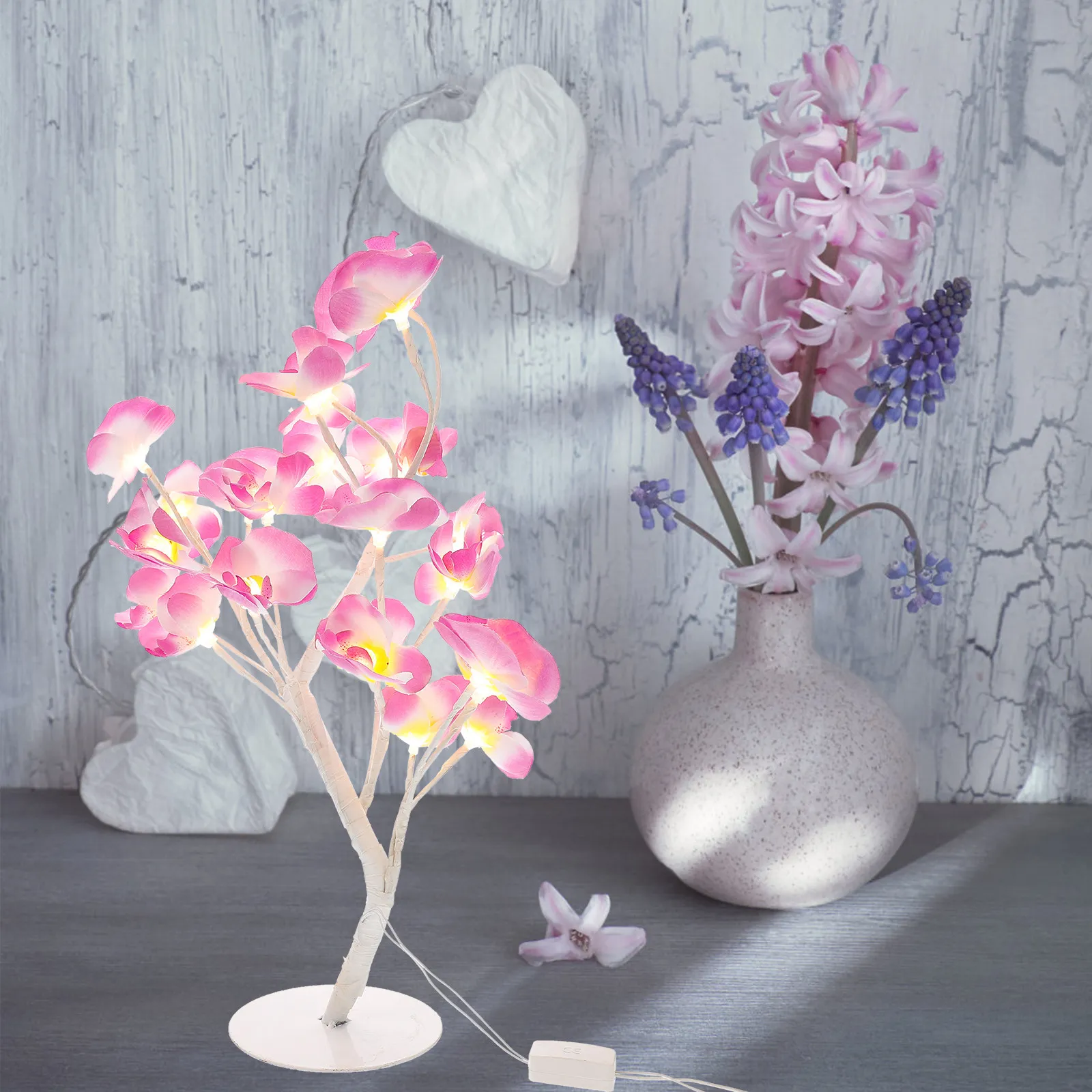 

1Pcs Butterfly Orchid Tree Shape Night Lamp USB Charging Bedroom Night Light Decor Desktop Lamp Perfect for Valentines Wedding
