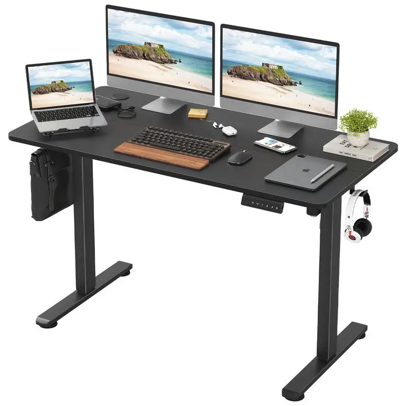 Adjustable Height Electric Standing Desk with Splice Board for Home Office Use