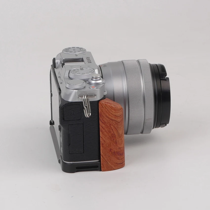Impugnatura in legno massello con base metallica a sgancio rapido per accessori di protezione per fotocamera Fuji XM5