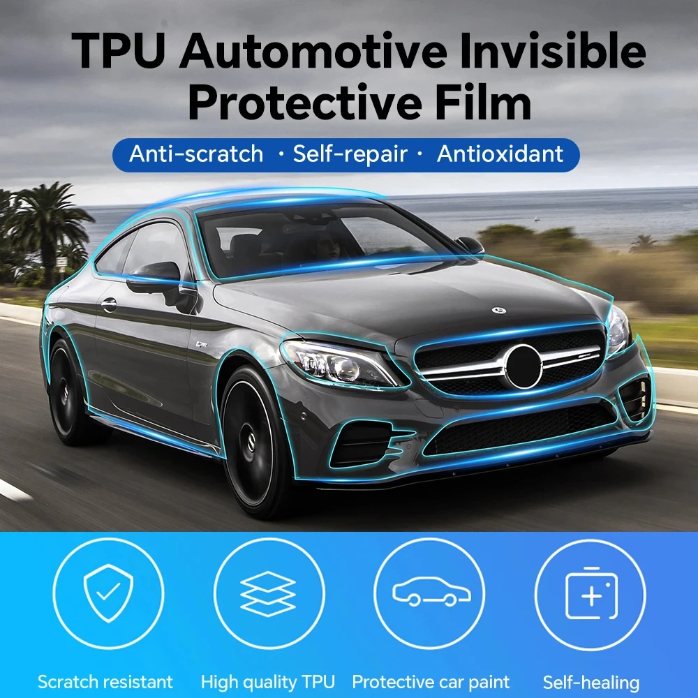 

For Mercedes BENZ C-CLASS C205 AMG C43 COUPE 2019-2023 TPU Paint Protection Film Pre-cut PPF Kit Car Body Anti-Scratch Resistant