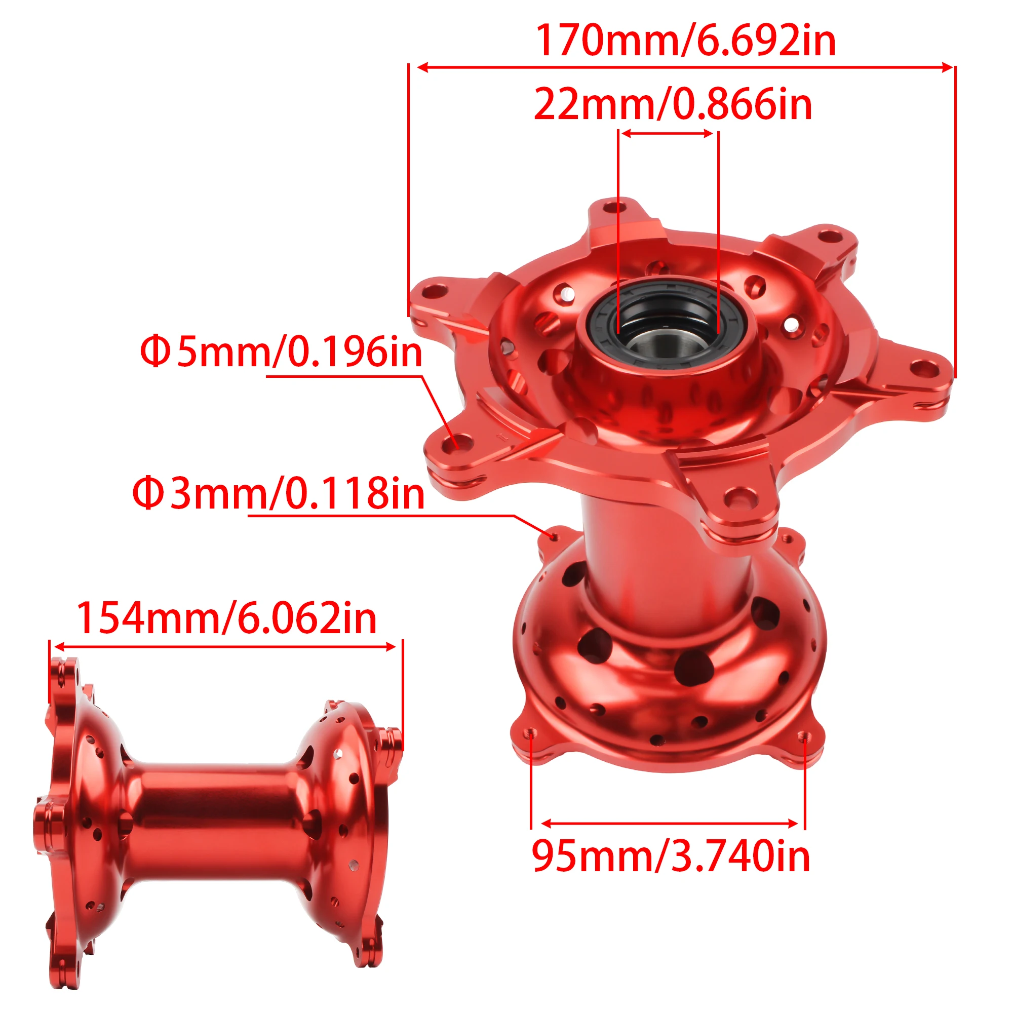 36 Wheel Hub Motorcycle Holes Rear Front CNC Aluminum Billet For HONDA CRF250R CRF450R CR125 CR250 CRF250X CRF450 Enduro - view 2