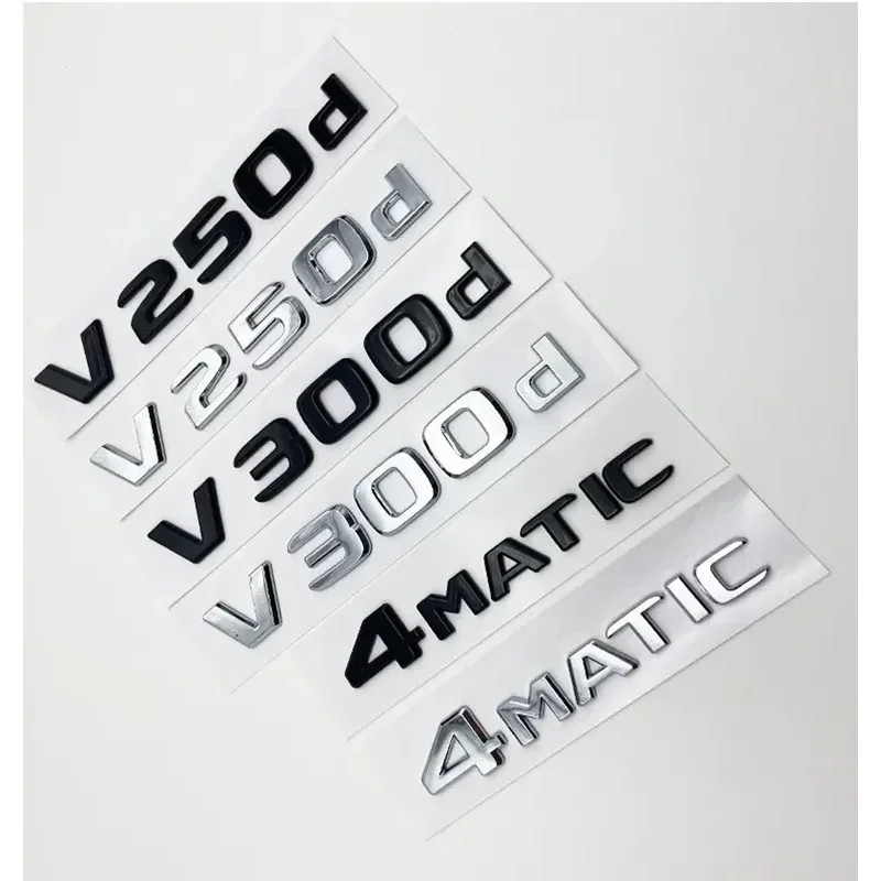 Letters V250d V300d NIGHT EDITION ABS Emblem for Mercedes Benz V Class W447 Car Fender Badge Trunk Nameplate Logo Sticker