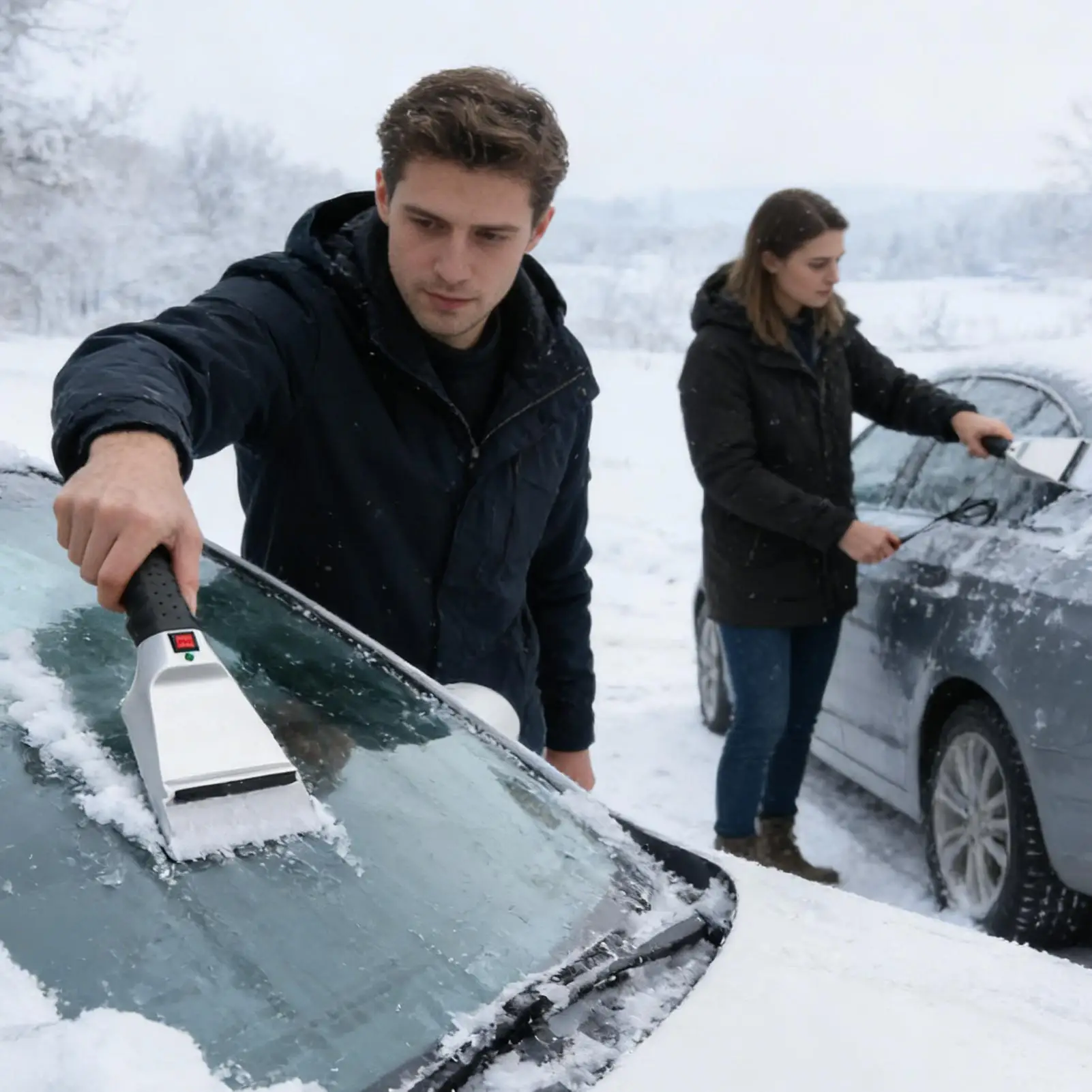 Heated Ice Scraper For Car Shovel With 2.7M Cord Electric Heated Ice Scraper For Automotive SUV Truck Quick Snow Removal Winter