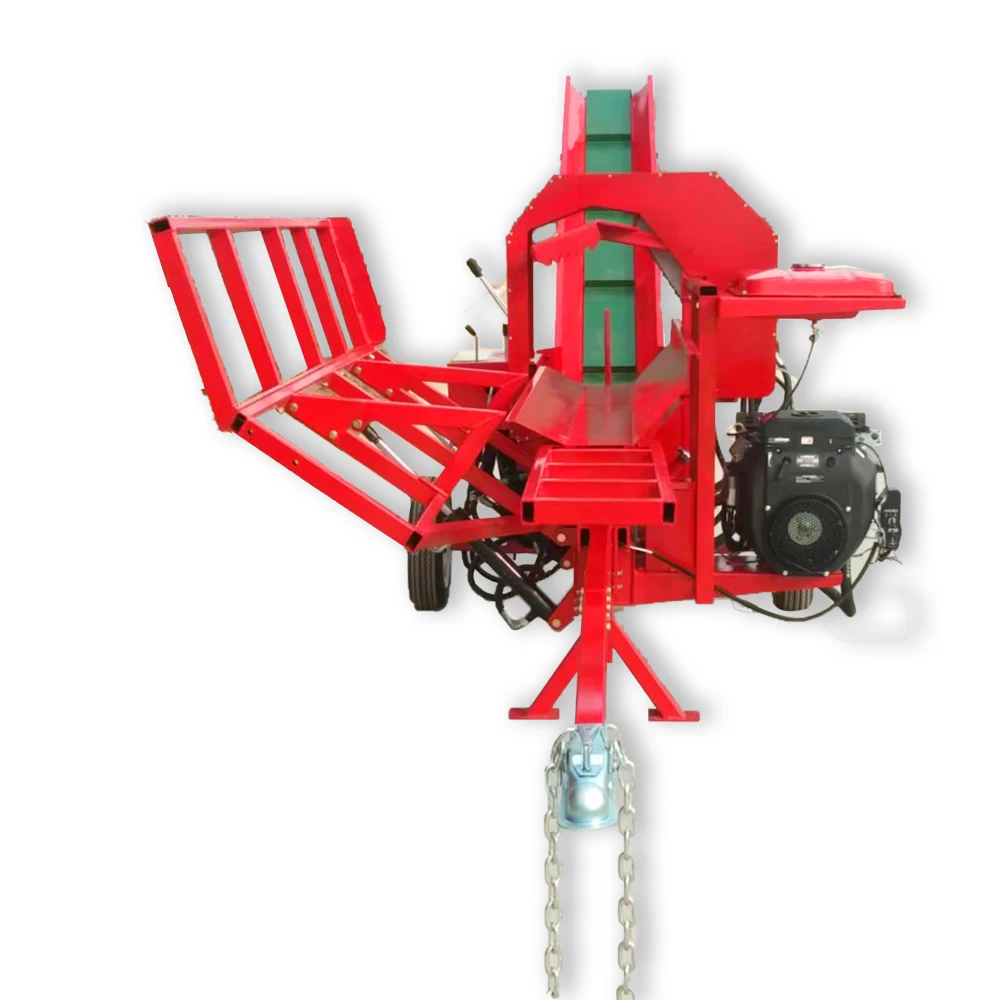 Customized 20T Automatic Firewood Processor Engine Powered Hydraulic Wood Processor Log Wood Splitter Firewood Cutter Machine
