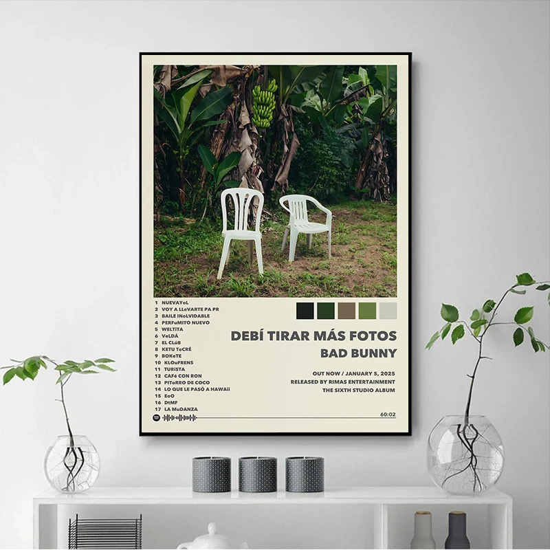 Hip Hop Rapper Bad Bunny Debi Tirar Mas Fotos New Music Album Covers Poster Wall Art Pictures Canvas Painting Home Decor