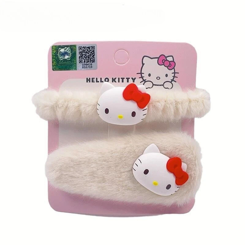 

Winter Cute Hair Clip Set Kuroomi Melody HelloKitty Plush Hair Clip Girl Hair Tie Accessories Side Clip