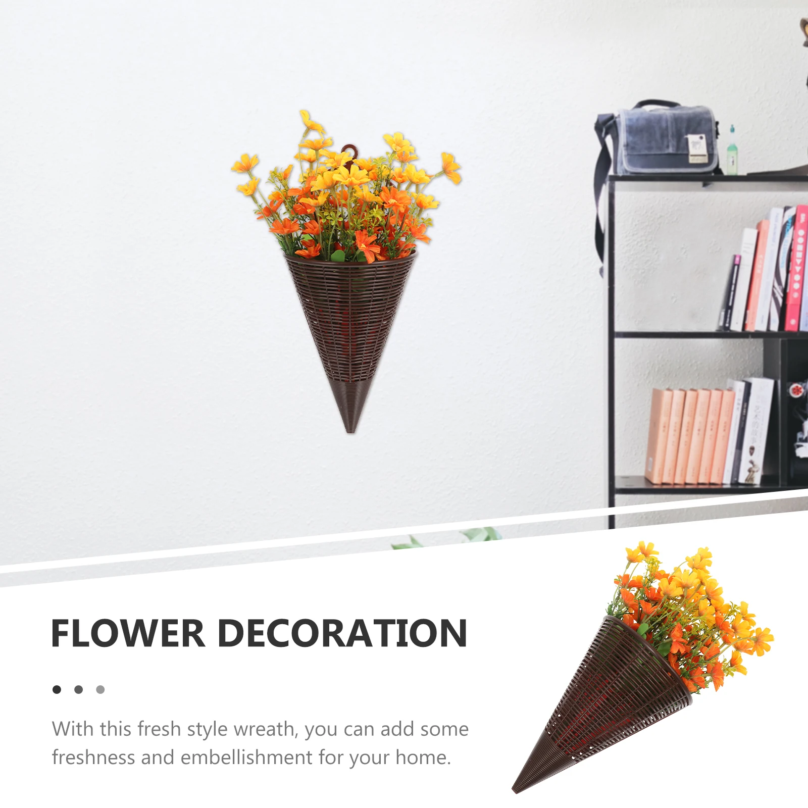 

Hanging Basket with Artificial Flowers Hydrangea Baskets Fake Outdoor Decor for Decoration