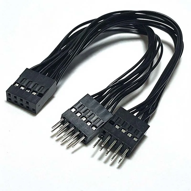 3PCS Motherboard DuPont 2.549-pin Adapter Cable, 9-pin to 2-port Splitter, USB Extension Cable, 1-to-2 Data Cable