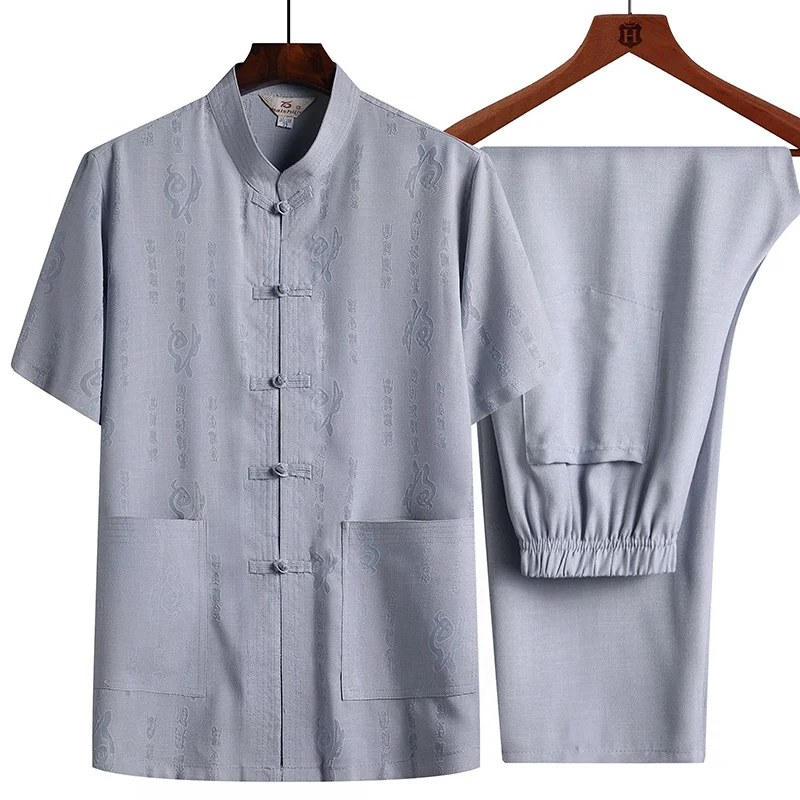 

Linen Tang Suit (top + Pants) Fashion Cotton Linen Tang Suit Chinese Linen Loose Elderly Home Wear Pajamas Set