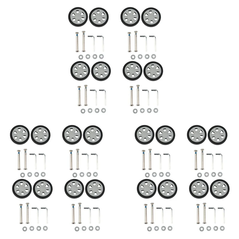 24X Luggage Accessories Wheels Aircraft Suitcase Pulley Rollers Mute Wheel Wear-Resistant Parts Repair 55X12mm