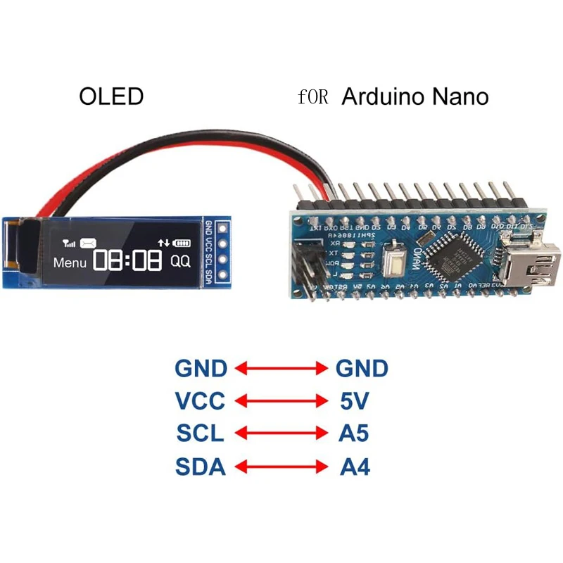 I2C OLED 디스플레이 모듈 0.91 인치 I2C SSD1306 OLED 디스플레이 모듈 Arduino 용 흰색/파란색 I2C OLED 스크린 드라이버 DC 3.3V ~ 5V