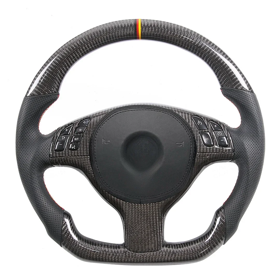 

Bmw e46 carbon steering wheel with buttons carbon fiber trim