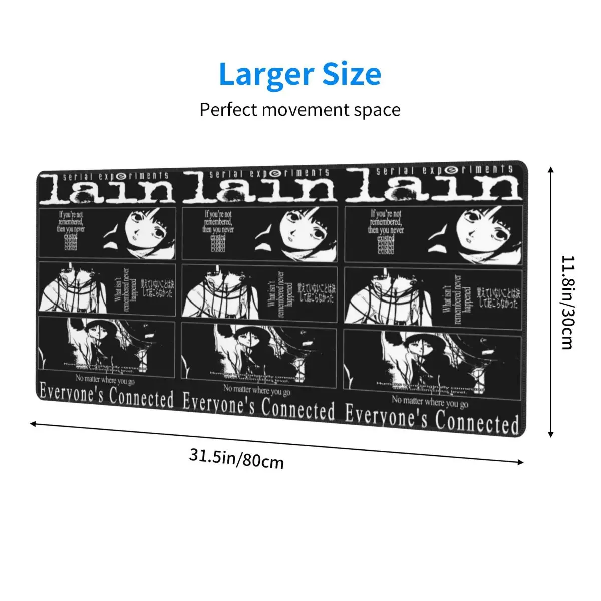 Large Mouse Pad Serial Experiments Lain Gamer PC Laptop Mats Keyboard Carpet Computer Gaming Office Accessories Desk Mat