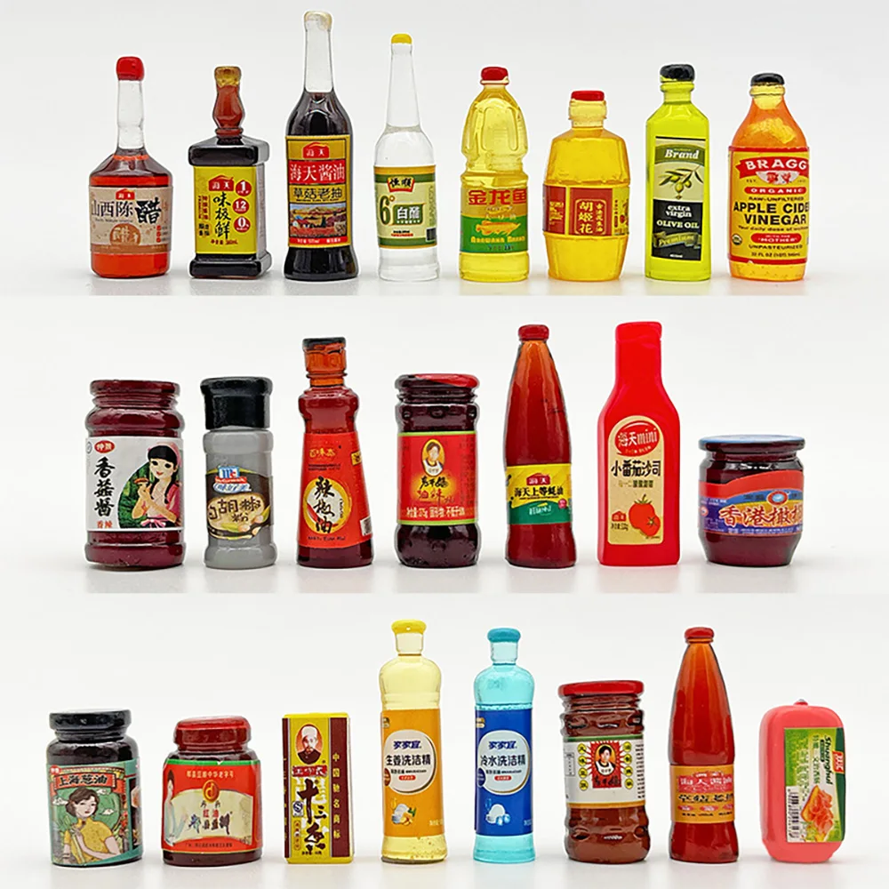 Mini comida, bebidas, muñeca Blyth, accesorios de juguetes, casa de muñecas en miniatura, botella de condimento, salsa de soja para muñecas 1:12, accesorios de cocina