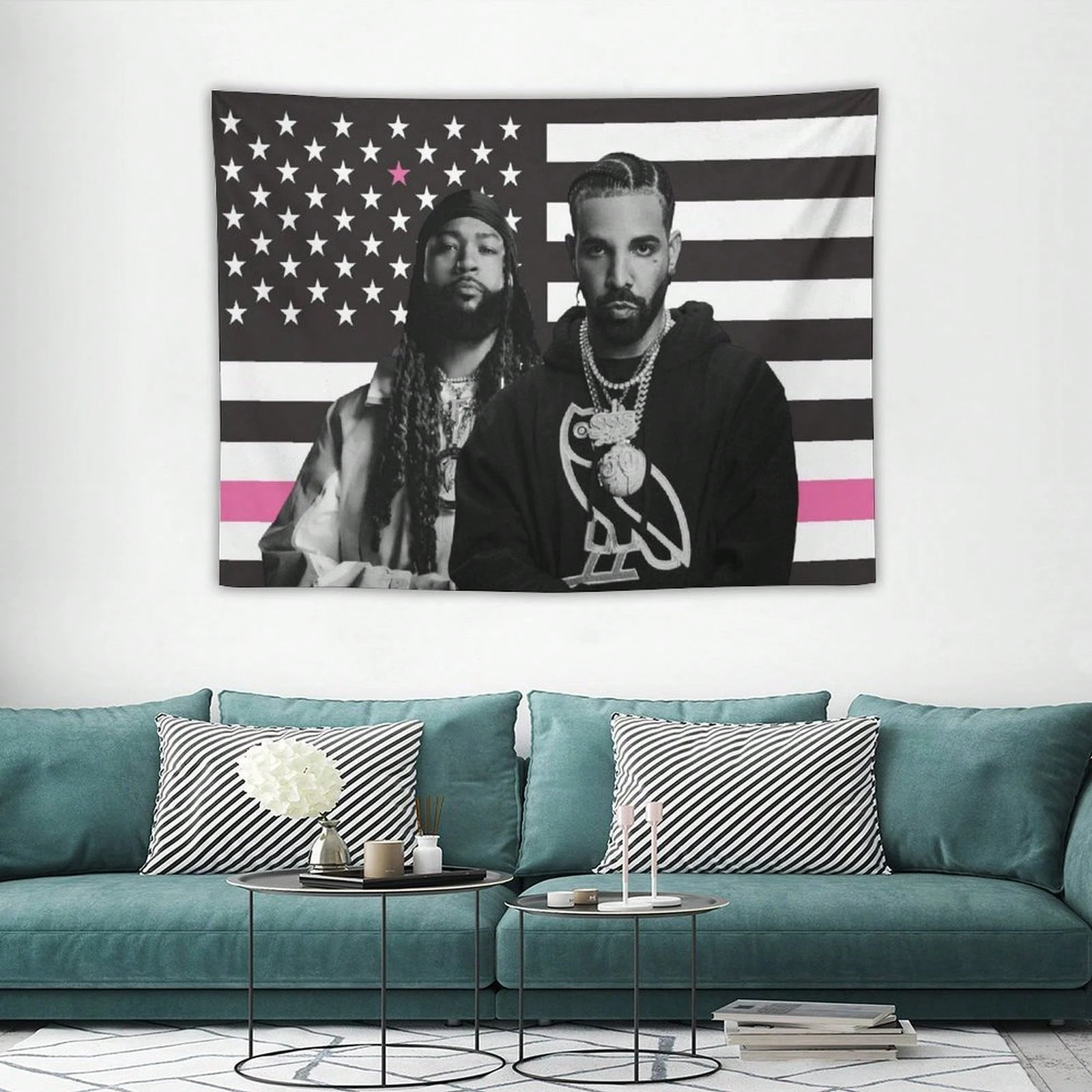 1pc Hot Singer PARTY-NEXTDOOR And Drake Tapestry Music Funny, Suitable For University Dormitories, Bedrooms, Living Rooms,