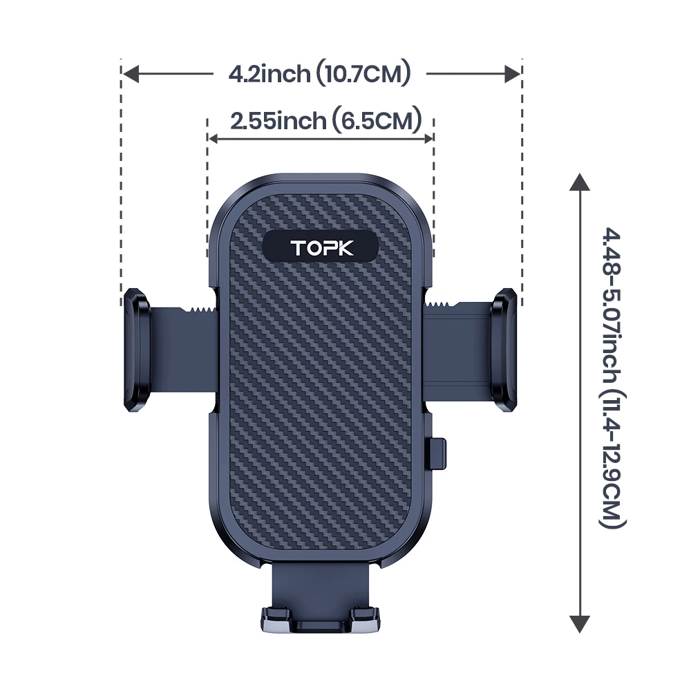 TOPK Autotelefonhalterung Armaturenbretthalterung 360° ° Rotation verstellbare Auto-Ständer-Telefonhalterung für iPhone 15, Samsung, universelle Autohalterung – Detail 9