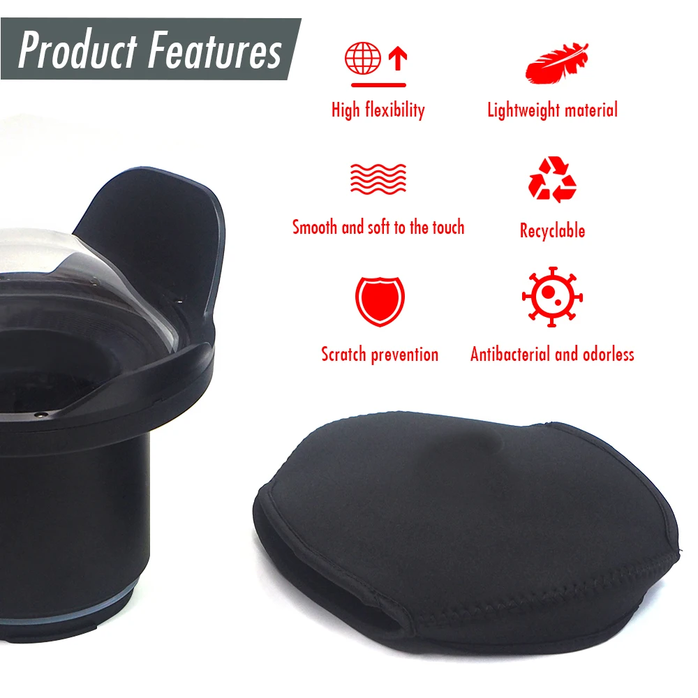 8inch Protective Cover Dome Port Cover Neoprene Bag For 8inch Glass Plastic Dome Port Wide Angle Lens