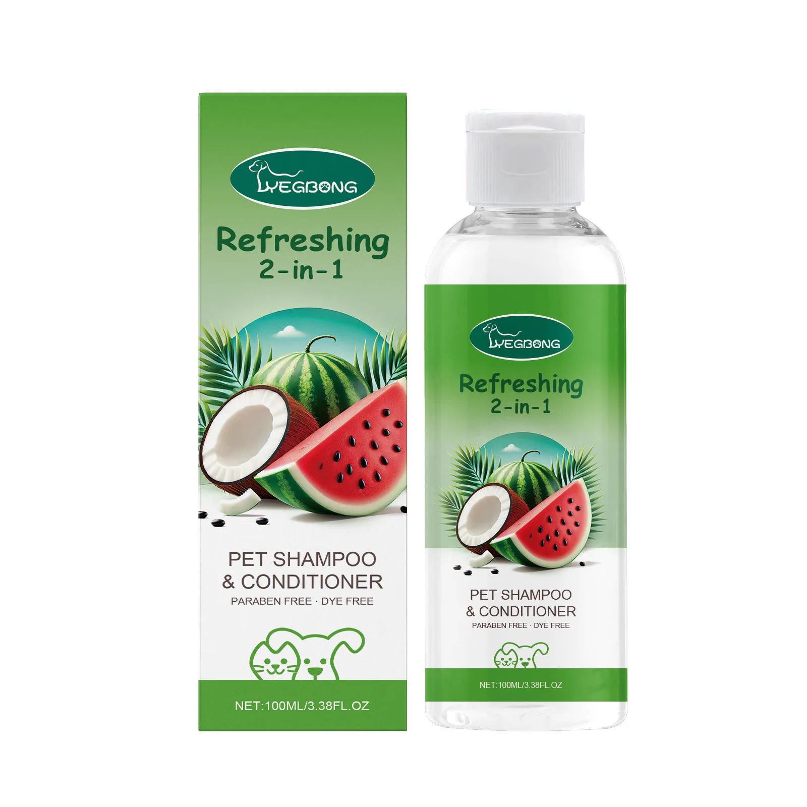 Watermelon Flavor Pet Shampoo and Care Two-in-one Dog and Cat Fragrance Shower Gel Pet Hair Care Cleaning Bath