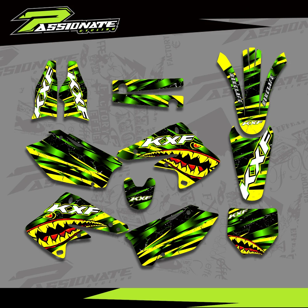 Motorcycle Graphics Backgrounds Decal Sticker Kits for Kawasaki KX250F KXF250 KX 250F KXF 250 2004 2005 - view 4