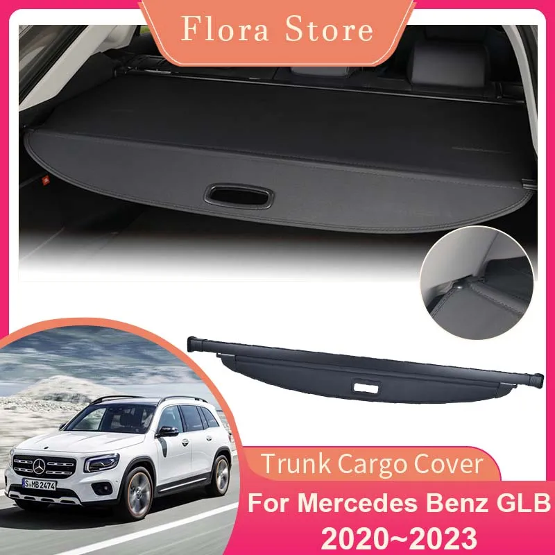 Rear Trunk Cargo Cover for Mercedes Benz GLB 180 200 X247 2020~2023 Shielding Shade Curtain Security Partition Board Accessories