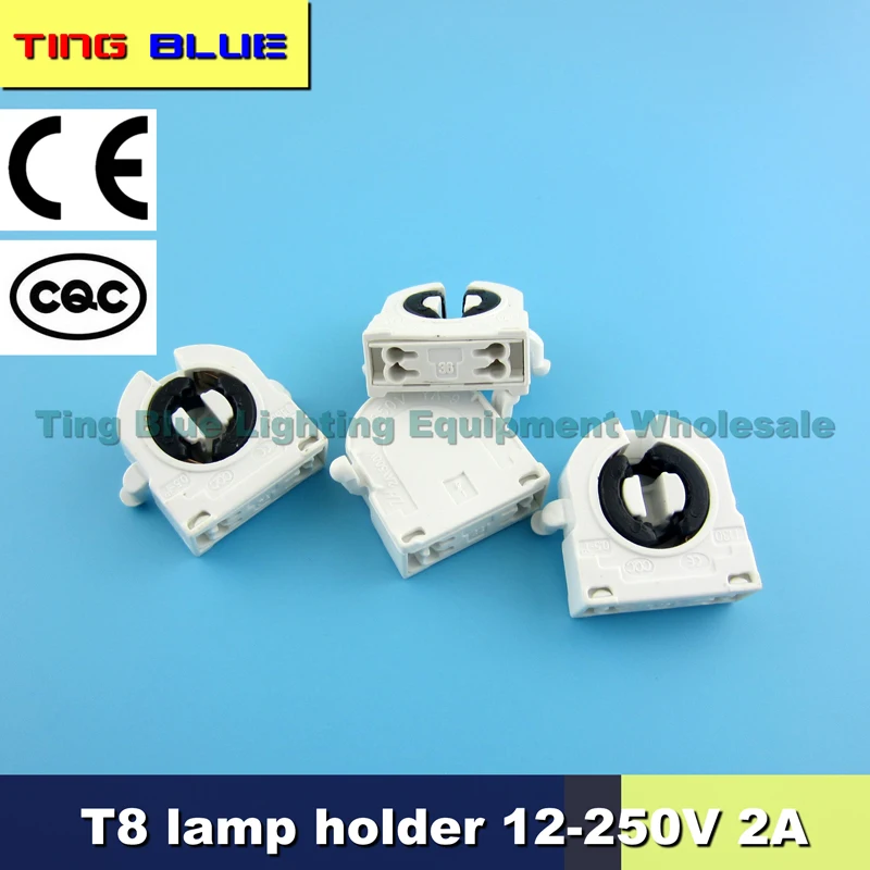 (10pcs) T8 lamp holder LED fluorescent lamp holder G13 grille lamp holder advertising light box lamp tube lighting wardrobe lamp