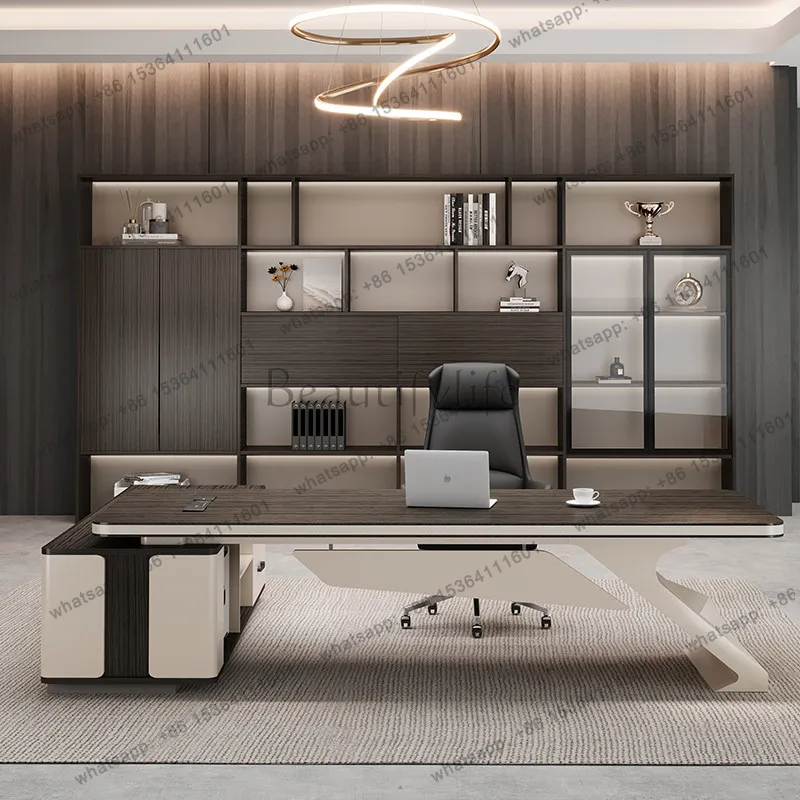 FG Drawer Storage Office Desk Wooden Modern Computer Decoration Executive Office Desk European Storage Escrivaninha Home Furnitu