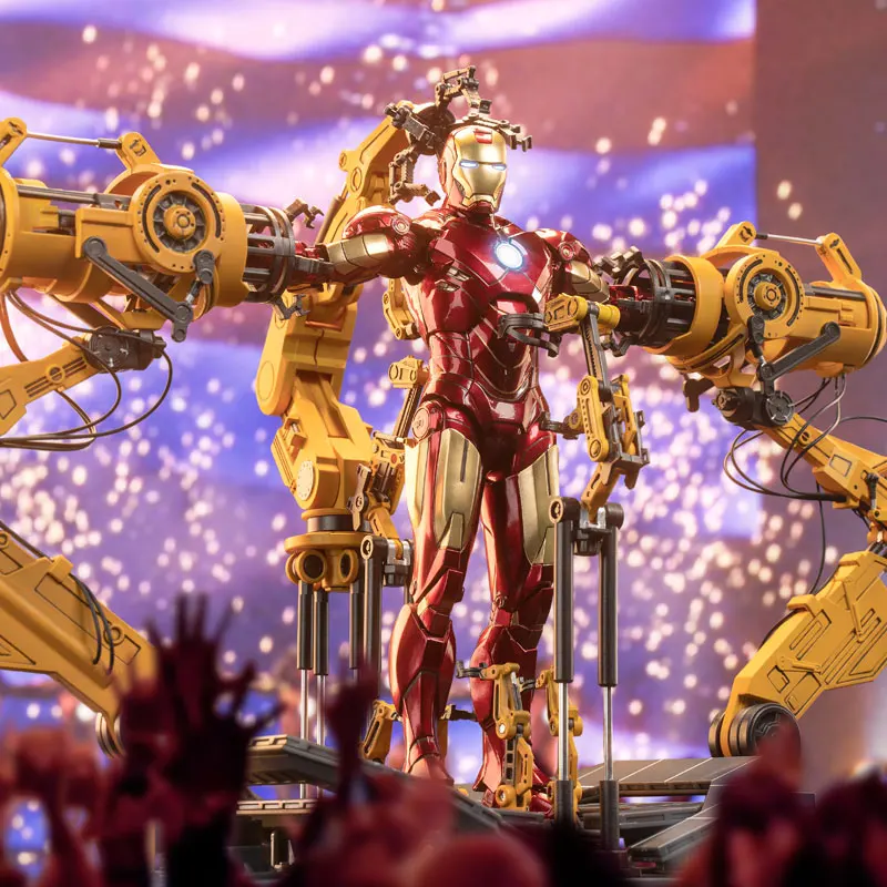 

ZD Toys Original Iron Man MK4 Suit-Up Gantry Action Figure Tony Stark Mecha Model Movable Anime Avengers Collection Toy Boy Gift