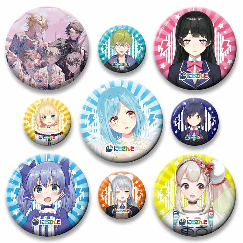 Toko Lize Ange Fumino Akabane Youko Funny Cartoon Meme Button Pins Anime Game NIJISANJI Brooch Bag Hat Decor Badge Jewelry Gifts
