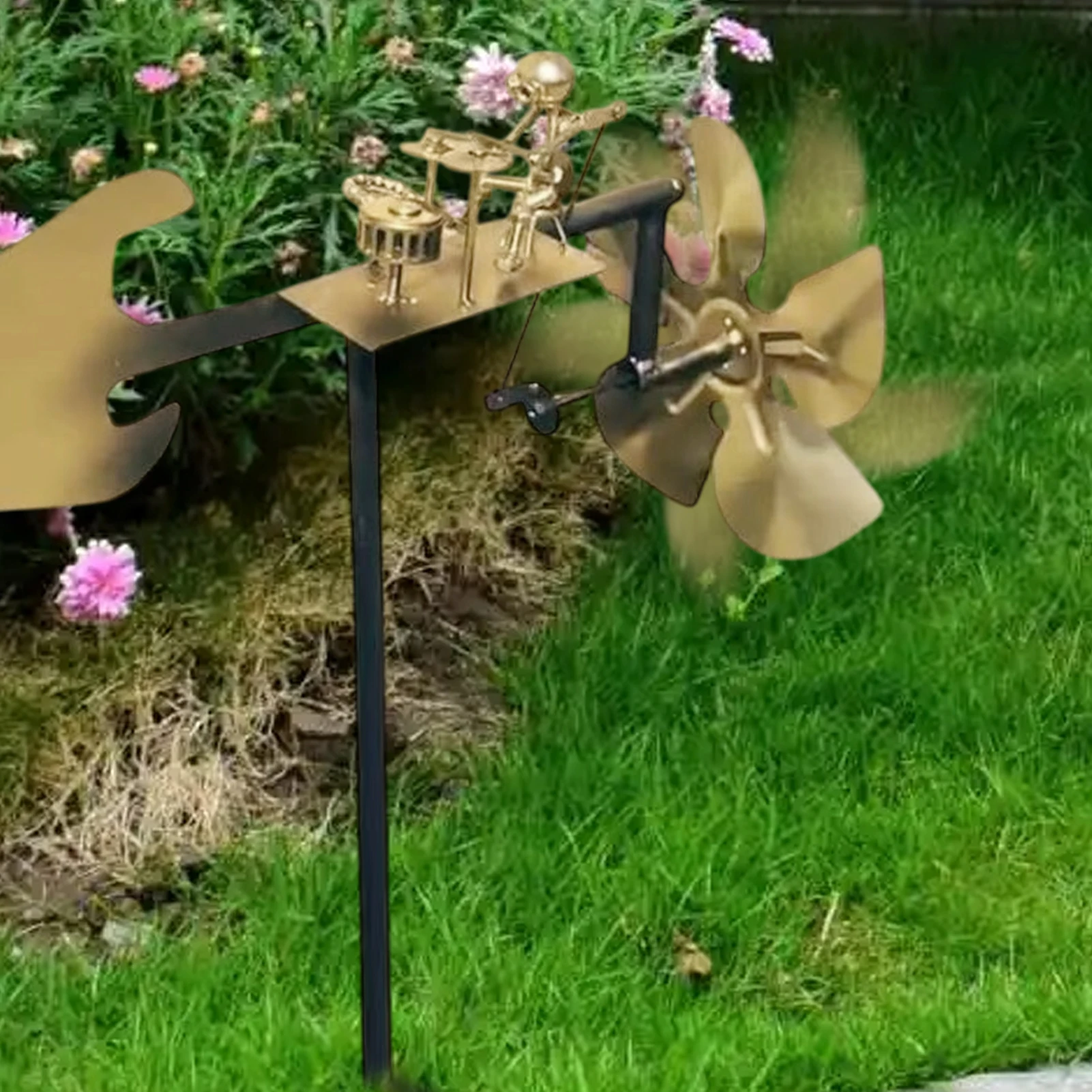 

Металлическая статуя барабанщика ручной работы, декоративная статуя ветровой энергии, рок-арт, статуя для сада, двора, патио, лужайки, крыльца, заднего двора