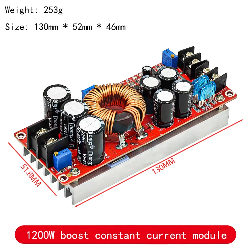 1200W ad alta potenza DC-DC boost modulo di alimentazione di ricarica del veicolo regolabile a corrente costante a tensione costante
