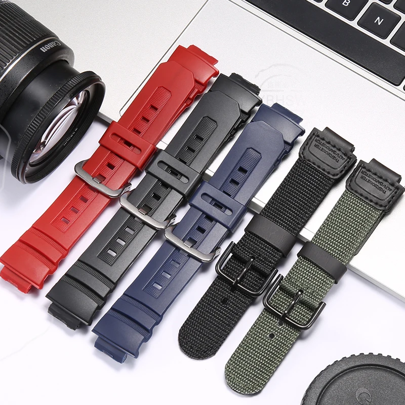 Rubber Watch Band For Casio  AWG-M100 M101 AW-591 590 G-7700 7710 Men's Resin Sports Waterproof Strap Watch Accessories