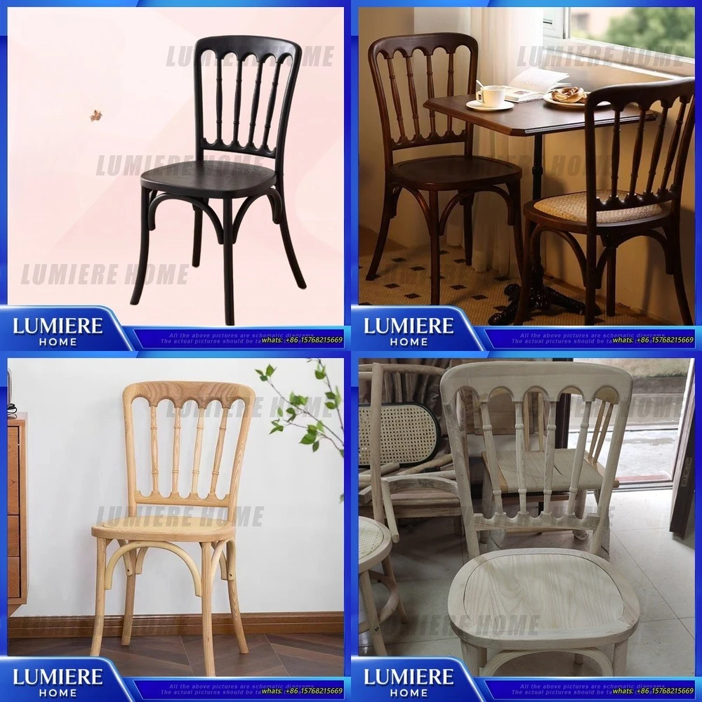 

Wood Dining Chair for Home Kitchen Cafe Solid Ash Wood Mid Century Modern Style Rustic Wooden Chair with Bamboo Joint Design