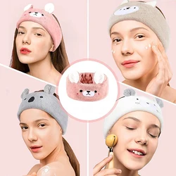 Makeup Spa Headband Animal Headband for Washing Face Coral Fleece Cosmetic Headband Plush Animal Ears Shower Hairband for Women