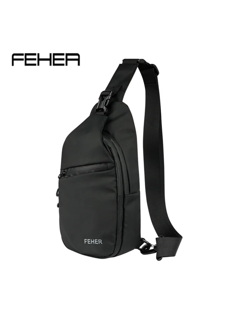 حقيبة ركاب الدراجات النارية عالية الجودة من FEHER، سعة كبيرة، أنيقة، لون محايد، حقيبة رياضية خارجية للمسافرين غير الرسميين باللون الأسود