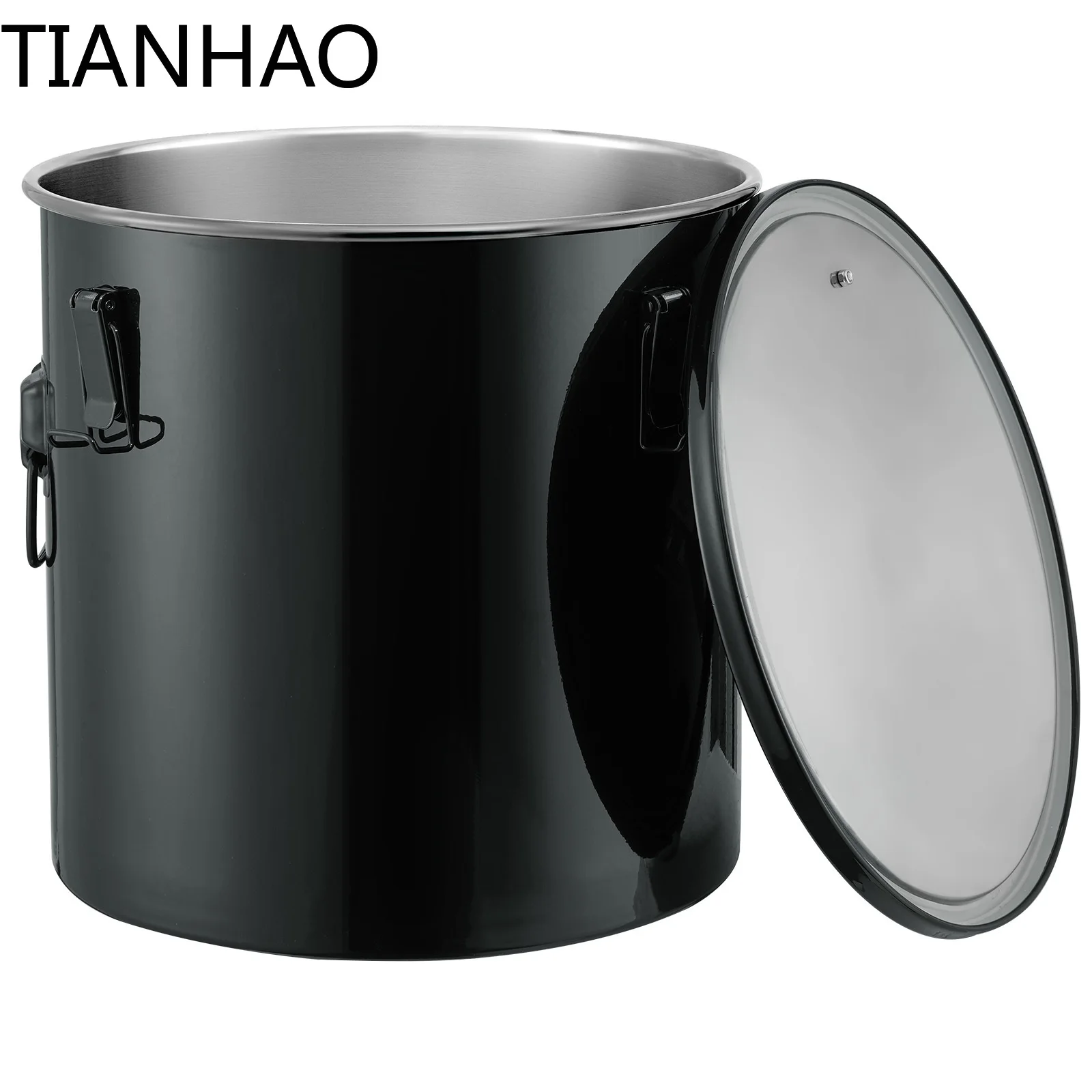 SucceBuy 8Gal Fryer Grease Bucket Oil Disposal Caddy Stainless Steel Fryer Oil Bucket Rust-Proof Coating Oil Transport Container