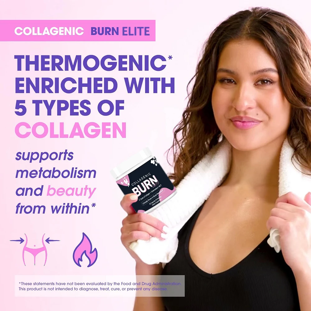 

COLLAGENIC BURN ELITE Supplement with Collagen & Green Tea | Supports Metabolism Boost, Energy, and Focus | Healthy Wellness