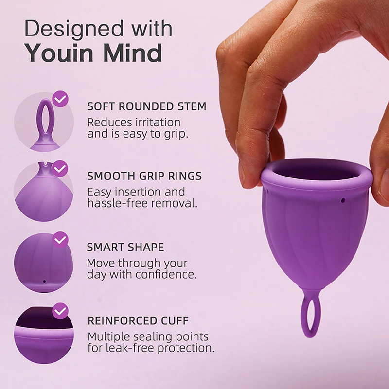 1pcs Menstrual Cup Hygiener Period For Women Menstruatie Cup Silicone Mestrual Cup Anti-Lateral Leakage Menstrual Cup