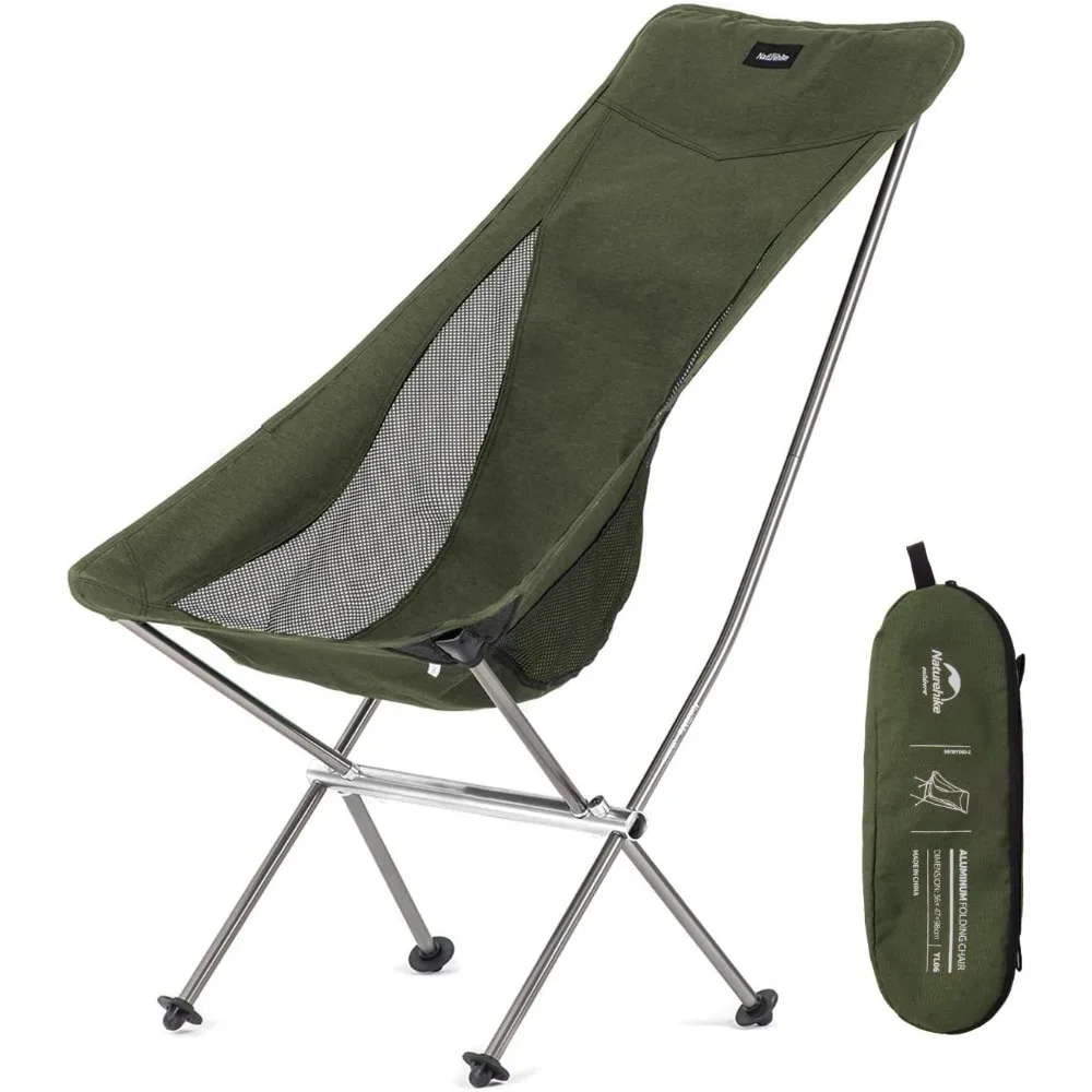 

Folding Camping Chair, Lightweight High Back Portable Compact Chair, Large Heavy Duty 330lbs for Adults