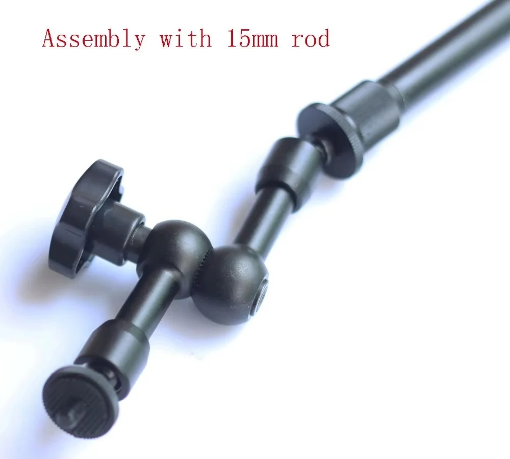 ذراع سحري مفصل 7 بوصة مع وحدة محول ذكر M12 مقاس 1/4 بوصة لجهاز DSLR للسكك الحديدية مقاس 15 مم، محول 1/4-20 إلى m12 لحامل ثلاثي القوائم للكاميرا